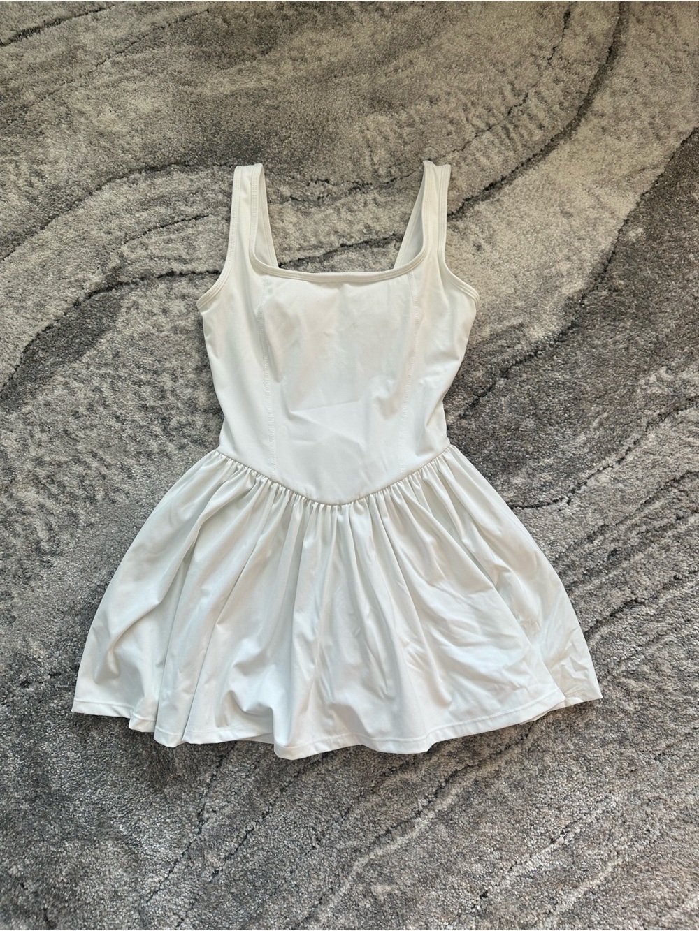 White Sleeveless athletic Dress with bow